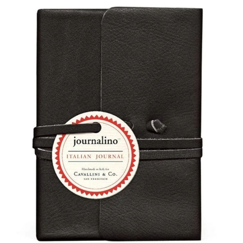 Cavallini & Co. Black Leather Italian Journal,Size 6